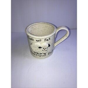 Stoneware Mug 12oz Art Pottery With Sleep Fluffy Mug, Humor Specked Finish
